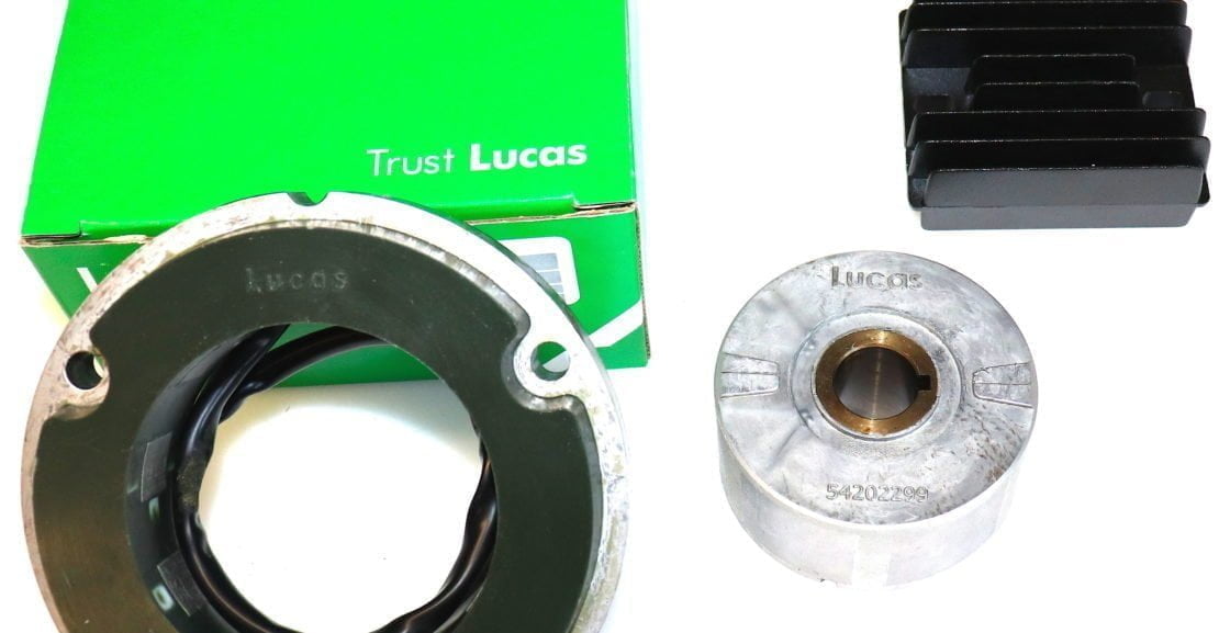 Lucas 3 phase RM24 12 volt alternator set from rex's speed shop